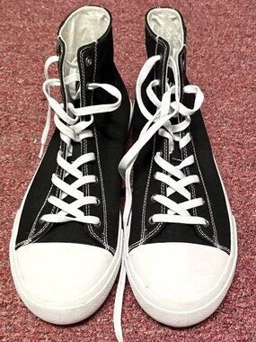 Lugz Stagger Hi Black White Men's High Top Lace-Up Athletic Sneakers Size 10.5